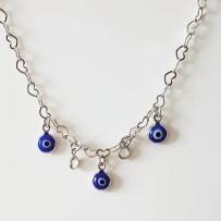 Choker Cristal/Olho Grego Azul Escuro