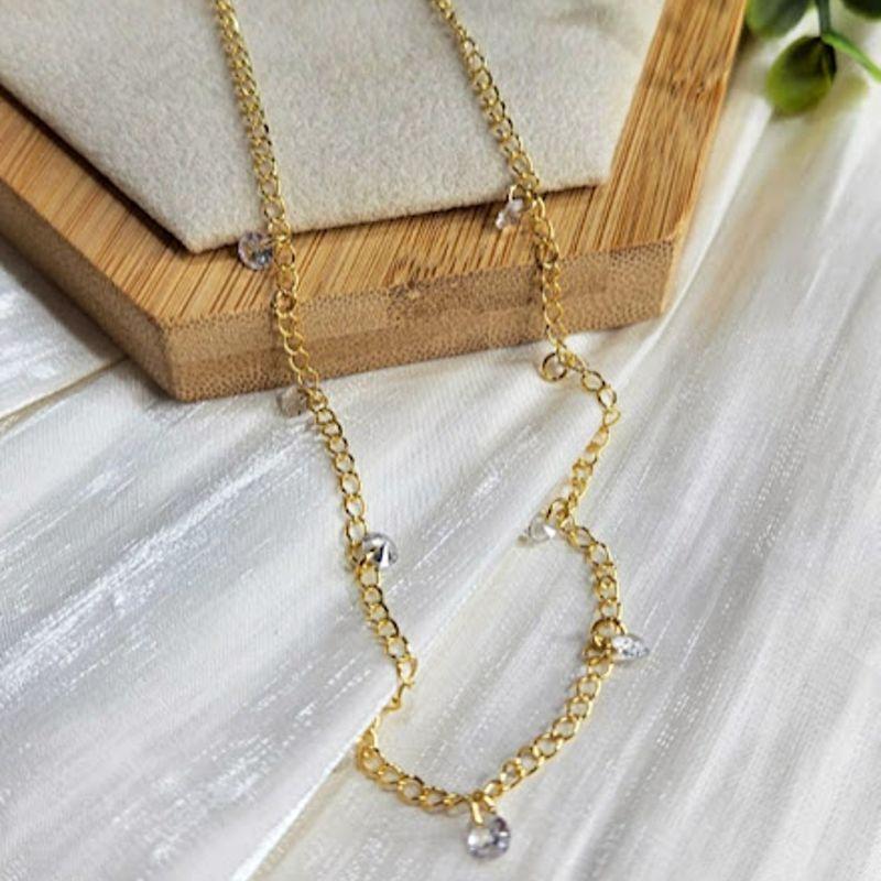 Choker Nove Zirconias Penduradas