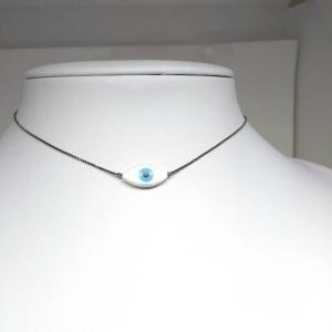 Choker Olho Grego Madre Pérola