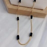 Choker Pedras Retangulares Negras