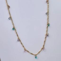 Choker Singapura com Zirconias Coloridas