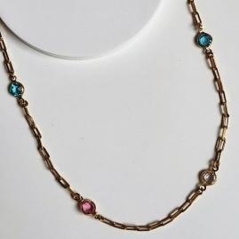 Choker Tiffany Colorido Corrente Cartier 