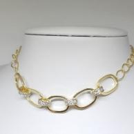 Choker Tubos com Elos cravejado de Zirconia