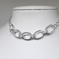 Choker Tubos com Elos cravejado de Zirconia R