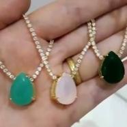 Choker Zirconia com Gota Pedra Natural