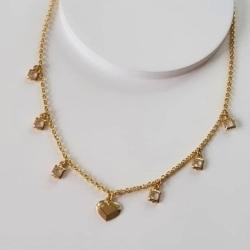 Choker Zirconias  e Coração Pendurados