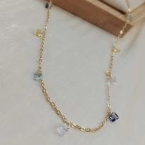 Choker Zirconias Quadradas Colorida