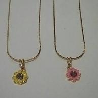 Gargantilha Flor Amarela/Rosa Infantil