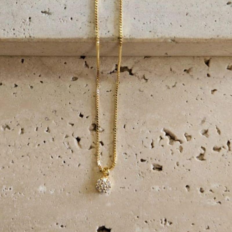 Gargantilha Infantil Girassol Cravejado 35cm