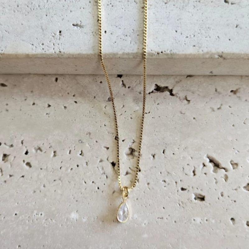 Gargantilha Infantil Ponto de Luz Gota 35cm