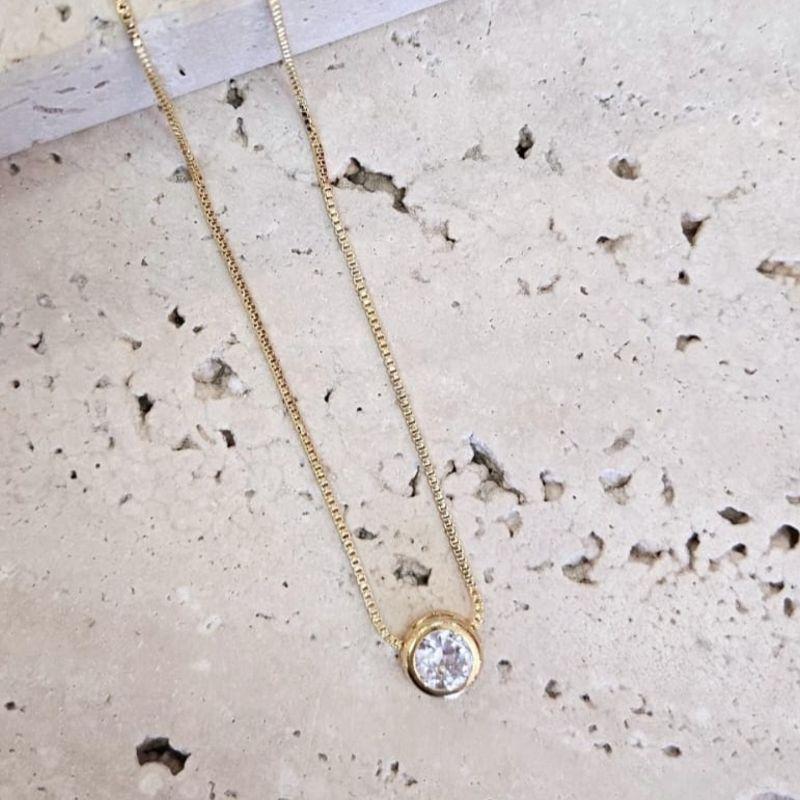 Gargantilha Ponto de Luz Redondo Caixa 45cm