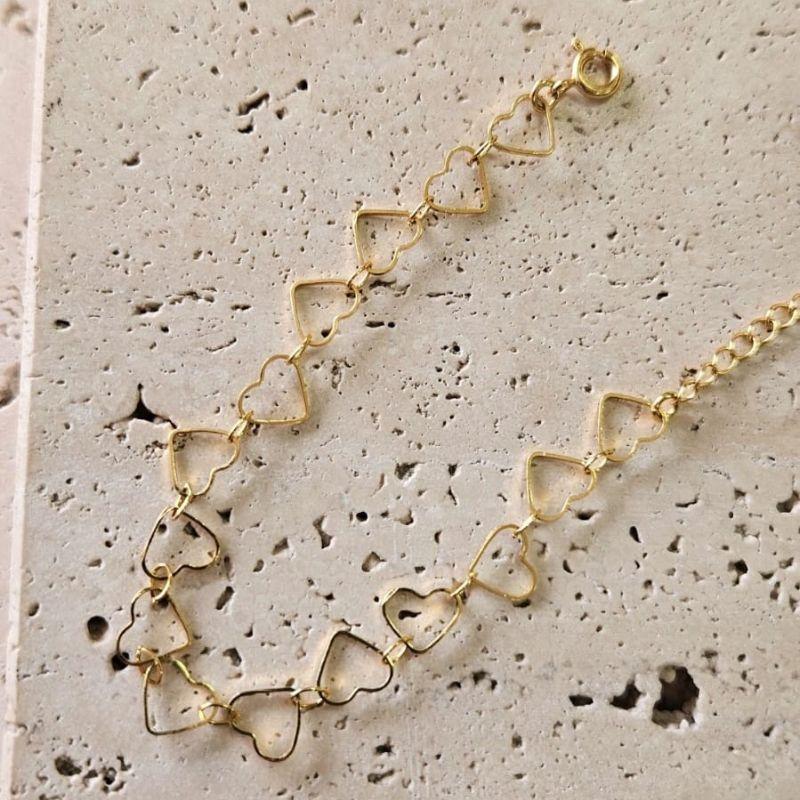 Pulseira Corações 14cm