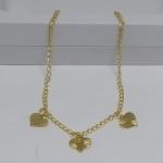 Pulseira Corações Friso Infantil 14cm