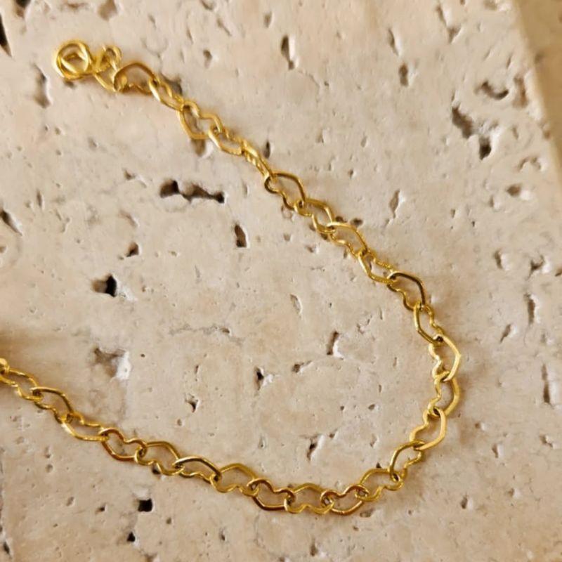 Pulseira Corrente Coração 12cm