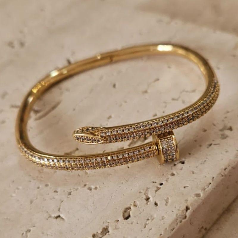 Bracelete Prego Cravejado Zirconia