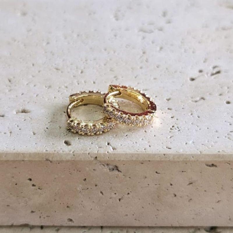 Brinco Argola Cravejada Cristal Media