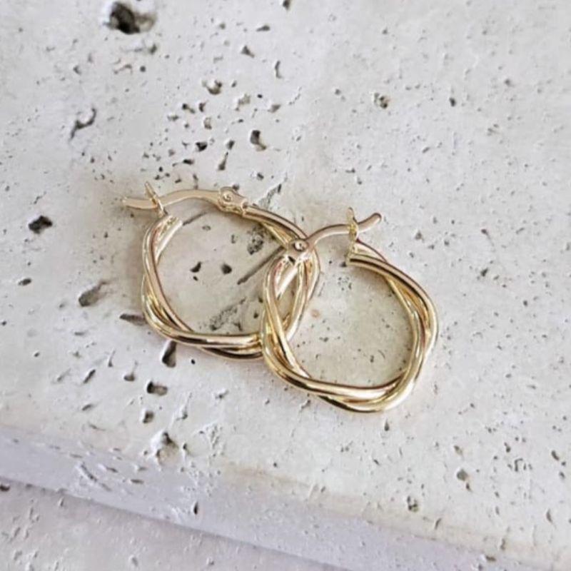 Brinco Argola Fio Duplo Trançado Media