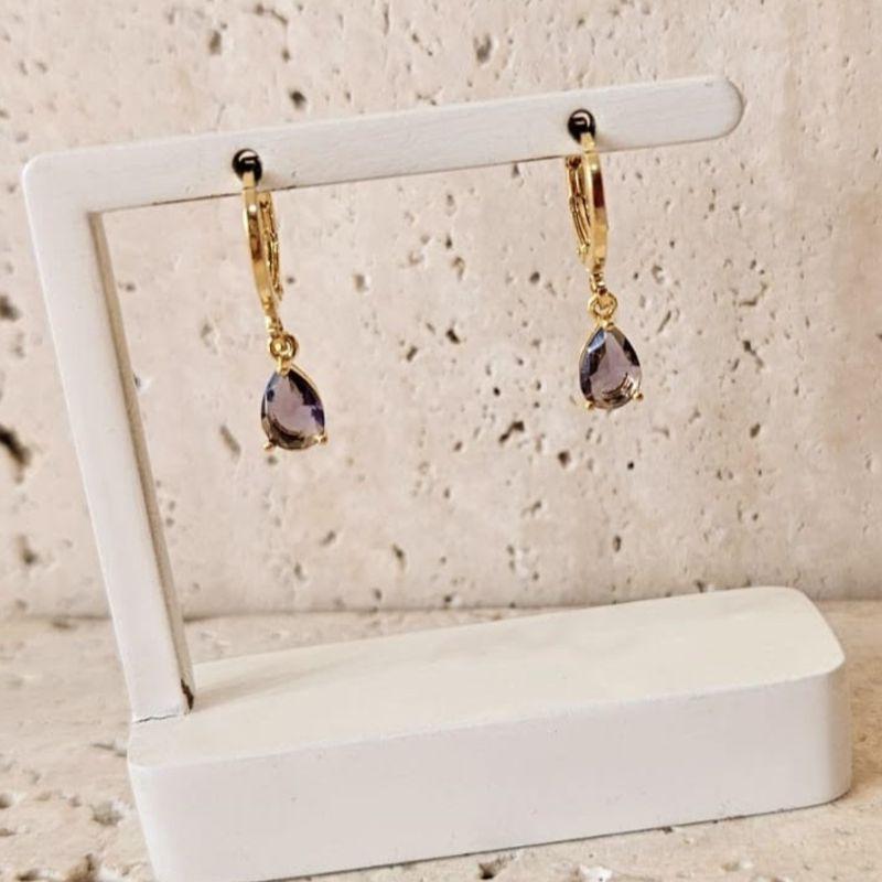 Brinco Argola Gota Roxo