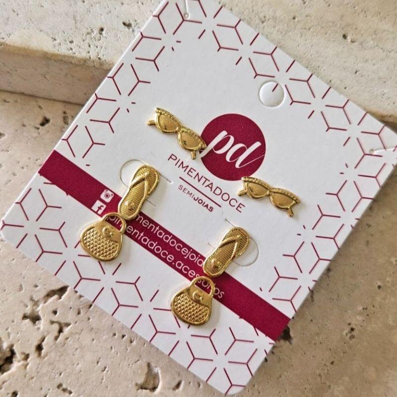 Brinco Trio Bolsa/Oculos/Chinelo