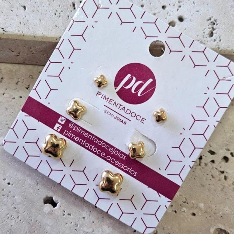 Brinco Trio Flor