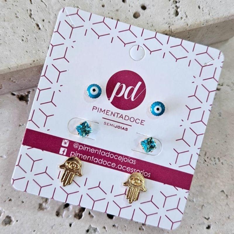 Brinco Trio Olho Grego