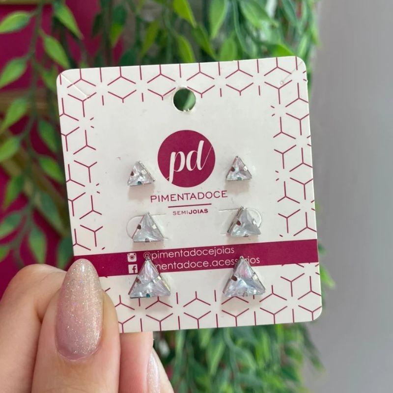 Brinco Trio Triangular Zirconia R