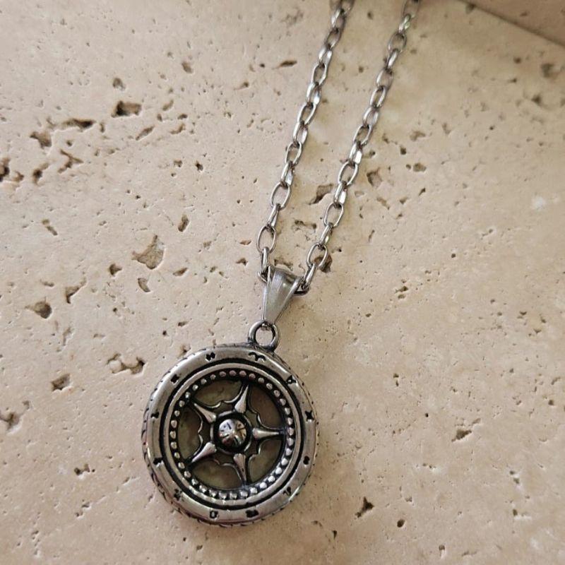 Colar Roda Masculino 60cm Aço Inox