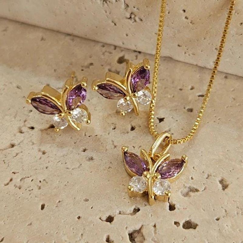 Conjunto Borboleta Lilas 40+5cm