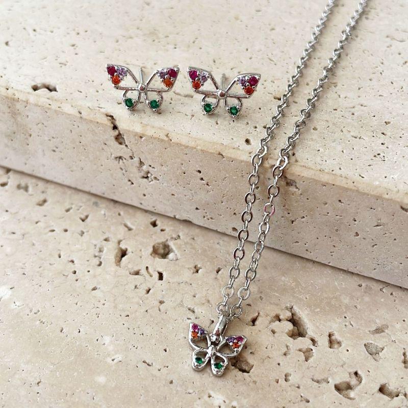 Conjunto Borboletas Colorida Mini 45cm