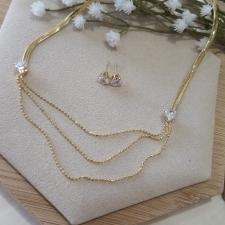 Conjunto Choker Fita com Bolinhas e Coração