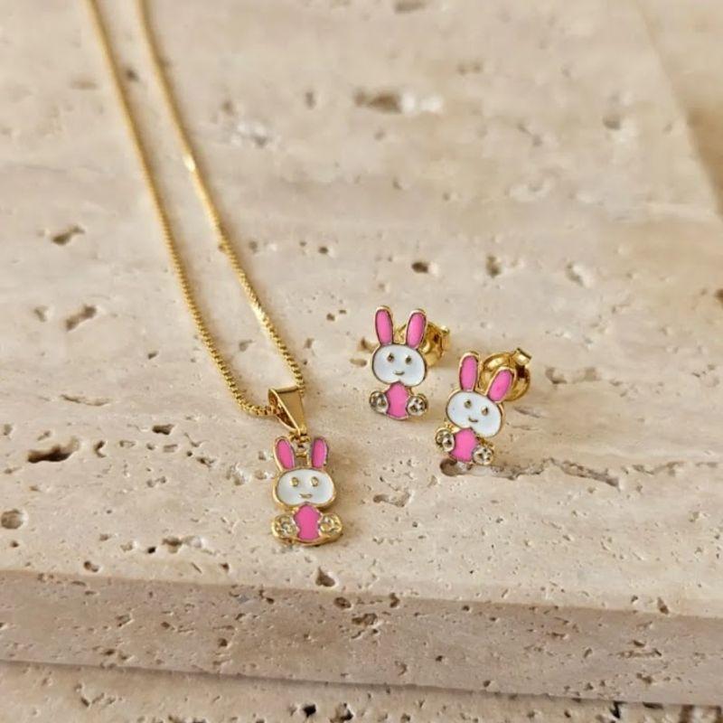 Conjunto Coelho com Resina 40cm