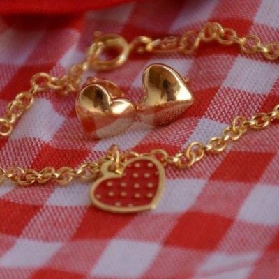 Conjunto Coração com Resina