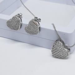 Conjunto Coração Cravejado