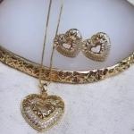 Conjunto Coração Cravejado Riscado Lateral