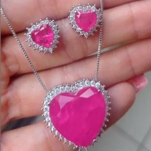 Conjunto Coração/Gota  Pedra