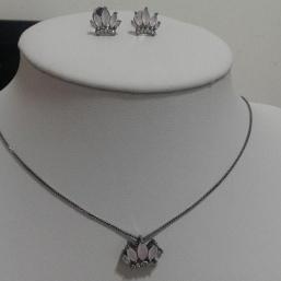 Conjunto Coroa Navete Rose/Preto G