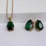 Conjunto Gota Calcedônia Verde