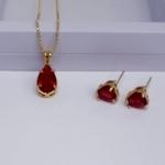 Conjunto Gota/Coração Rubi Fusion