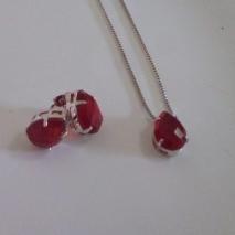 Conjunto Gota/Oval Pedra Colorida 45cm R