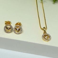 Conjunto Mandala Cravejada com Coração