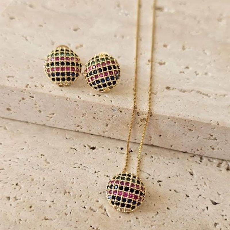 Conjunto Meia Bola Cravejada Colors 45cm