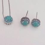 Conjunto Pedra Azul com Nano Turquesa