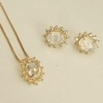 Conjunto Pedra Natural C/ Zirconia em Volta