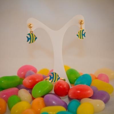 Conjunto Peixinho 1(Brinco e gargantilha)