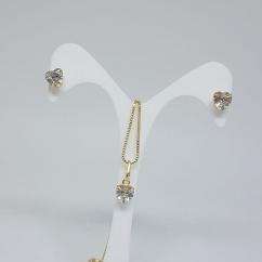 conjunto Ponto de Luz Coração Zircônia 45 cm