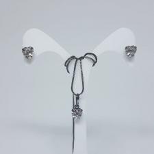 Conjunto Ponto de Luz Coração Zircônia 45 cm G