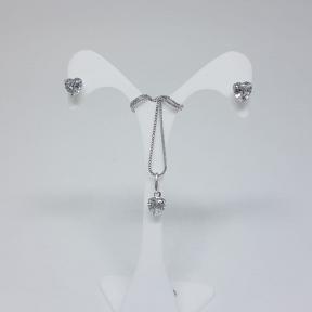 conjunto Ponto de Luz Coração Zircônia 45 cm R