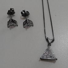 Conjunto Ponto de Luz Triangulo Cristal/Yellow