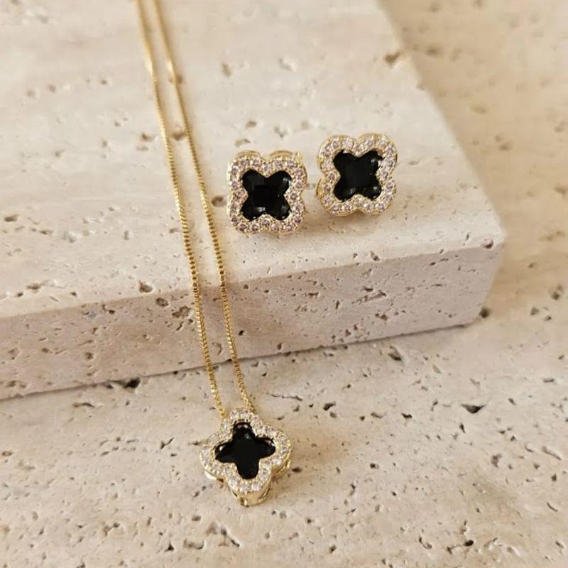 Conjunto Van Cleef Pedra Negra