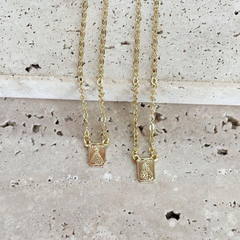 Escapulário Nossa Sra Aparecida e Sagrado Coração de Jesus 60cm Unissex